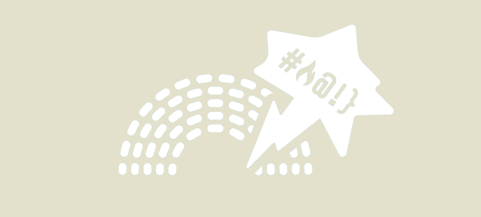 Symbolbild 'Handlungen', ein Plenum mit einer Sprechblase